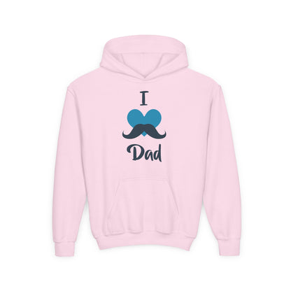 Youth Heavy Blend Hooded Sweatshirt -  I love dad - heart Printify