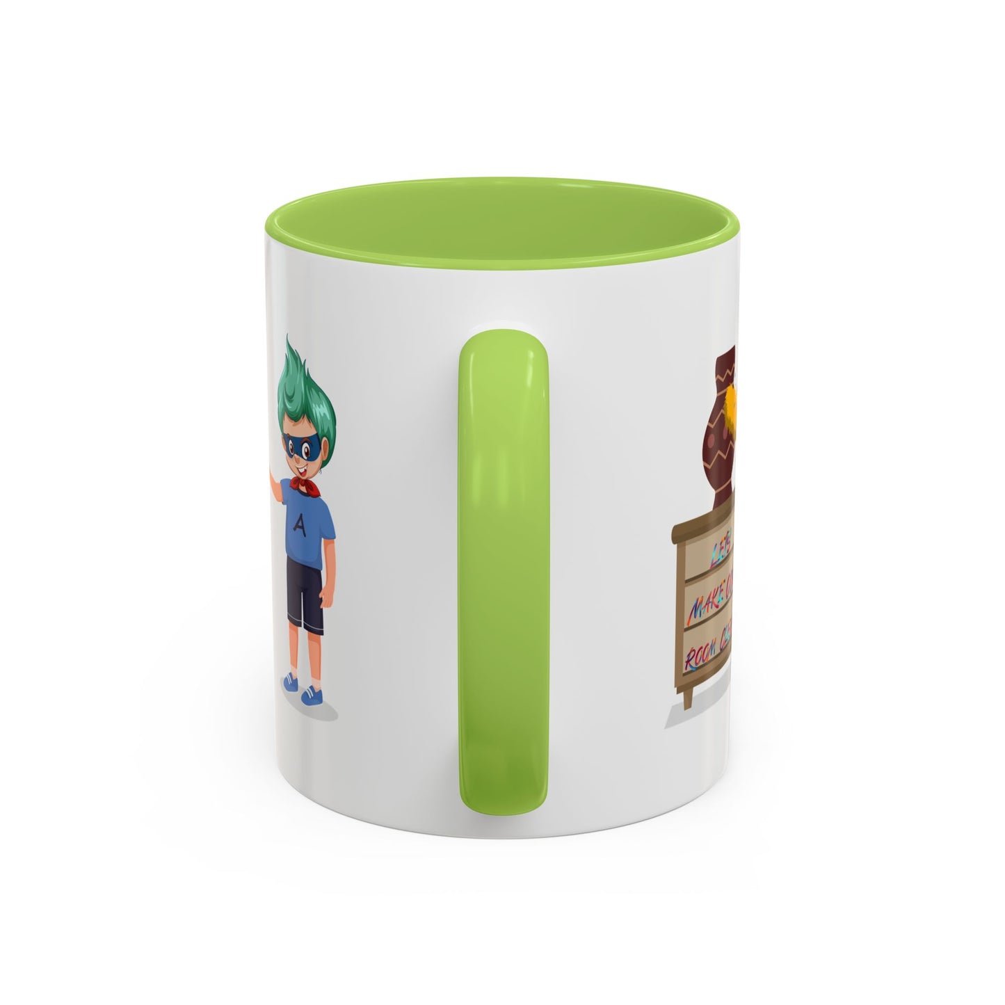 Accent Coffee Mug - Super kiddo cleaning a vase