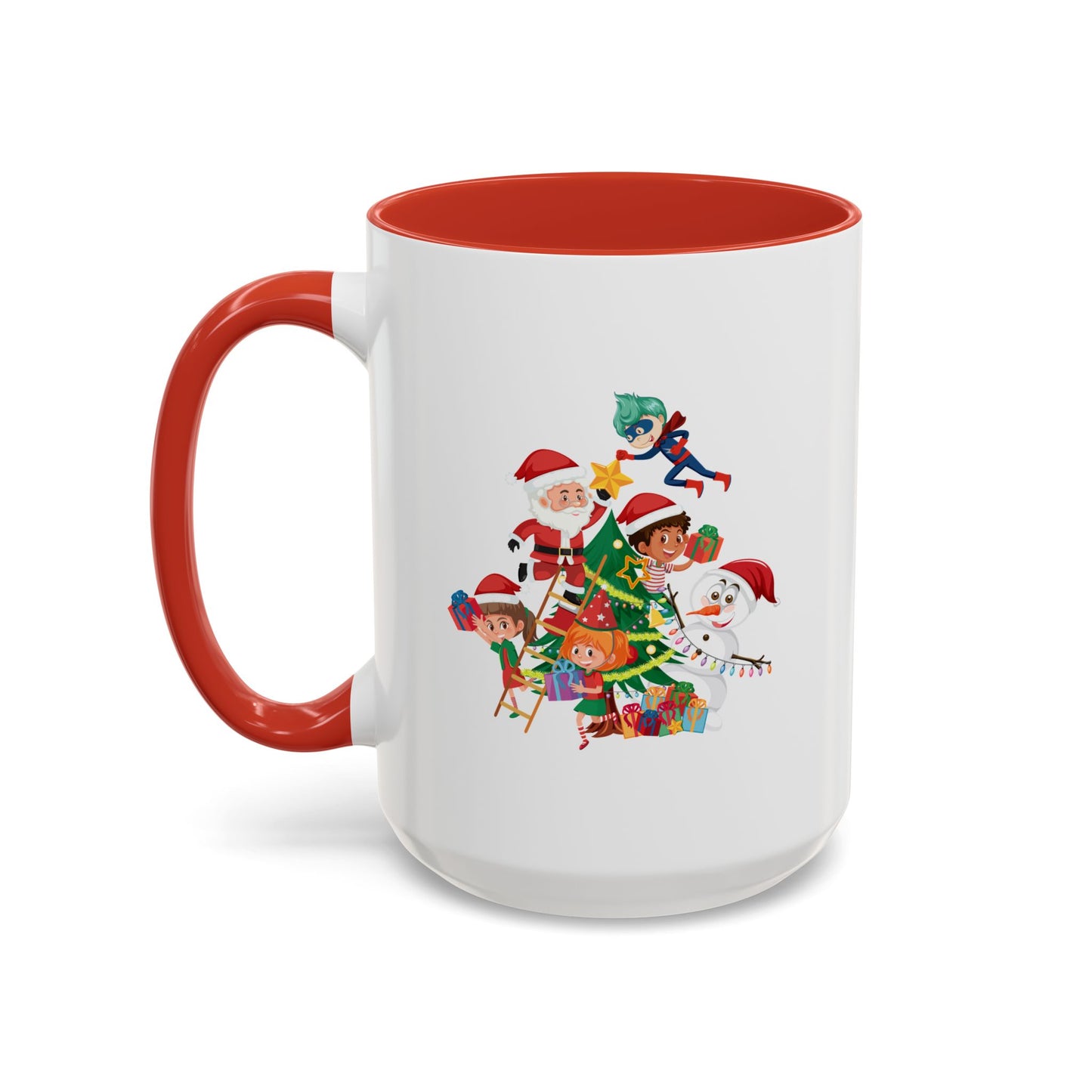 Accent Coffee Mug - Super kiddo making christmas tree