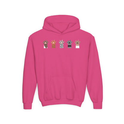 Youth Heavy Blend Hooded Sweatshirt - Group of paw Printify