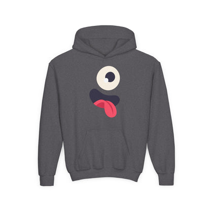 Youth Heavy Blend Hooded Sweatshirt - Monsters Eyes and tongue Printify