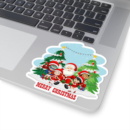 Kiss-Cut Stickers - Super kiddo with santa claus Merry christmas - [[{"value":"Wonderwear Kid"}]]