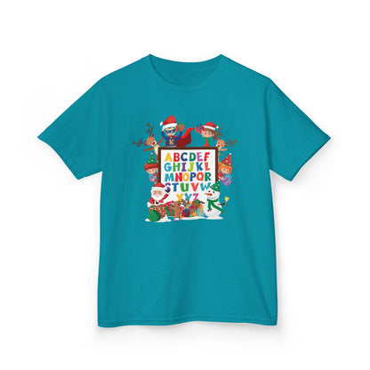 Kids Heavy Cotton™ Tee - Christmas alphabet with super kiddo - [[{"value":"Wonderwear Kid"}]]