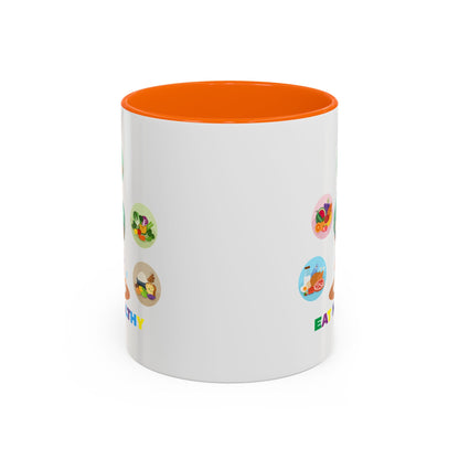 Accent Coffee Mug - Supper kiddo showing healthy food to eat - [[{"value":"Wonderwear Kid"}]]