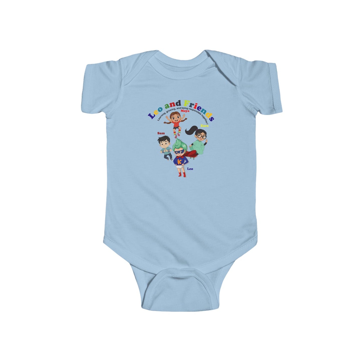 Infant Bodysuit - Leo & Friends - Learning and growing