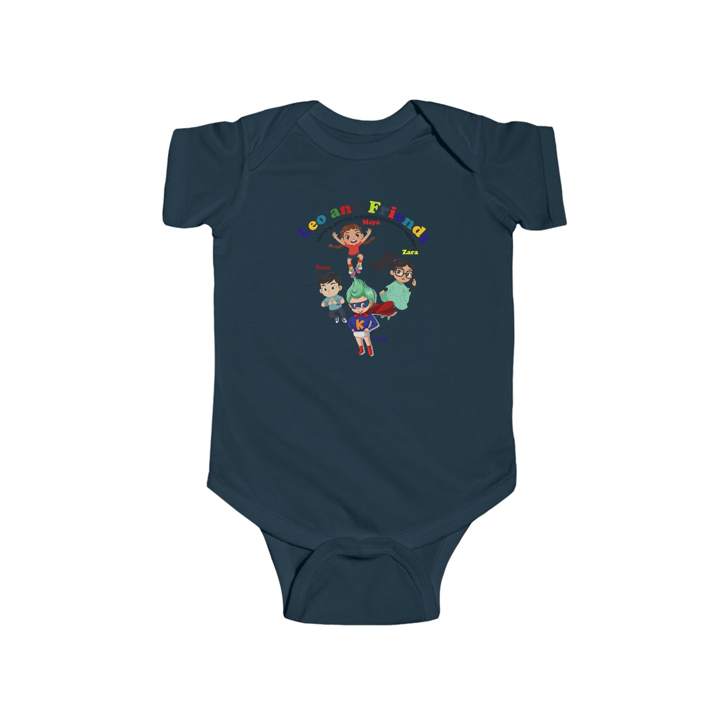 Infant Bodysuit - Leo & Friends - Learning and growing