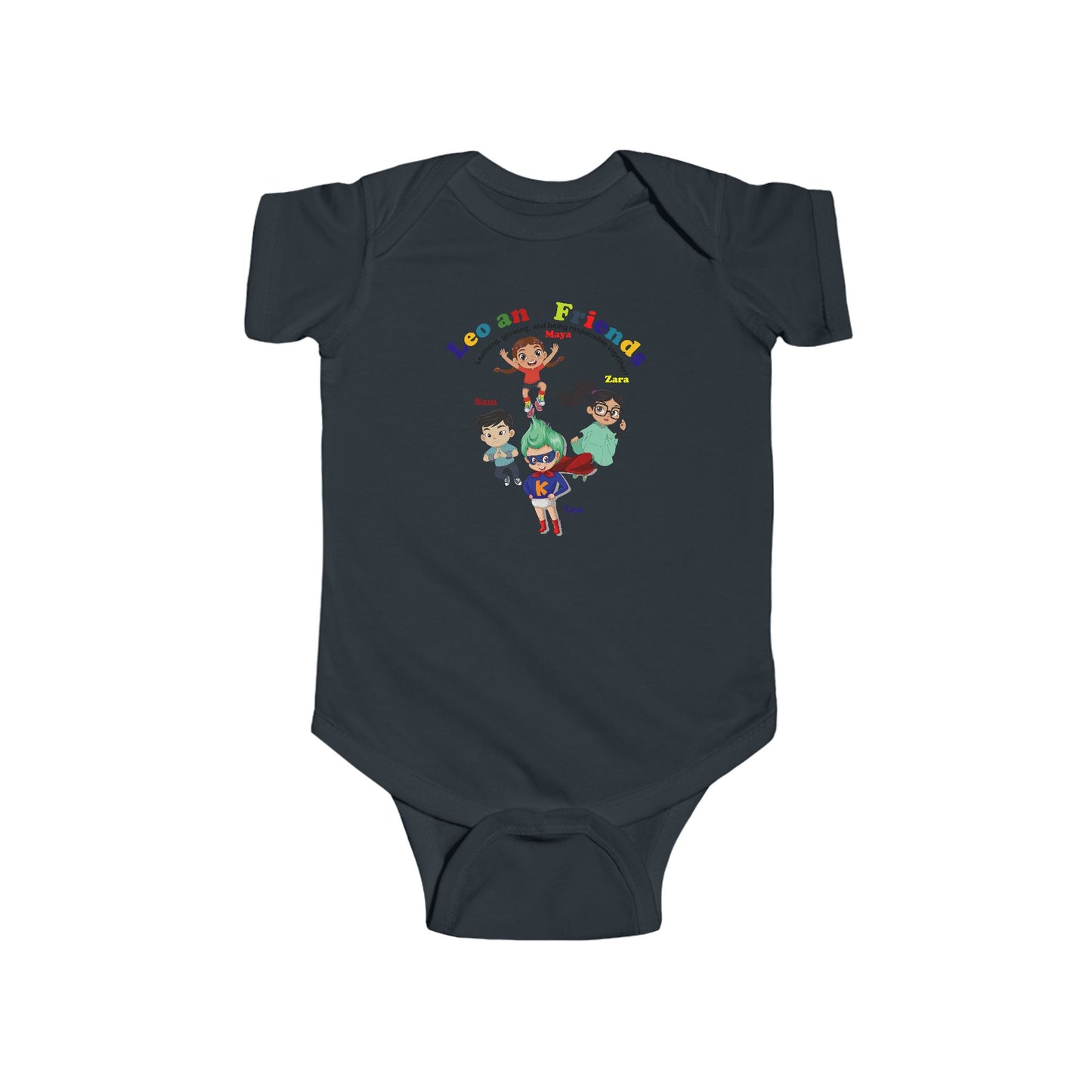 Infant Bodysuit - Leo & Friends - Learning and growing