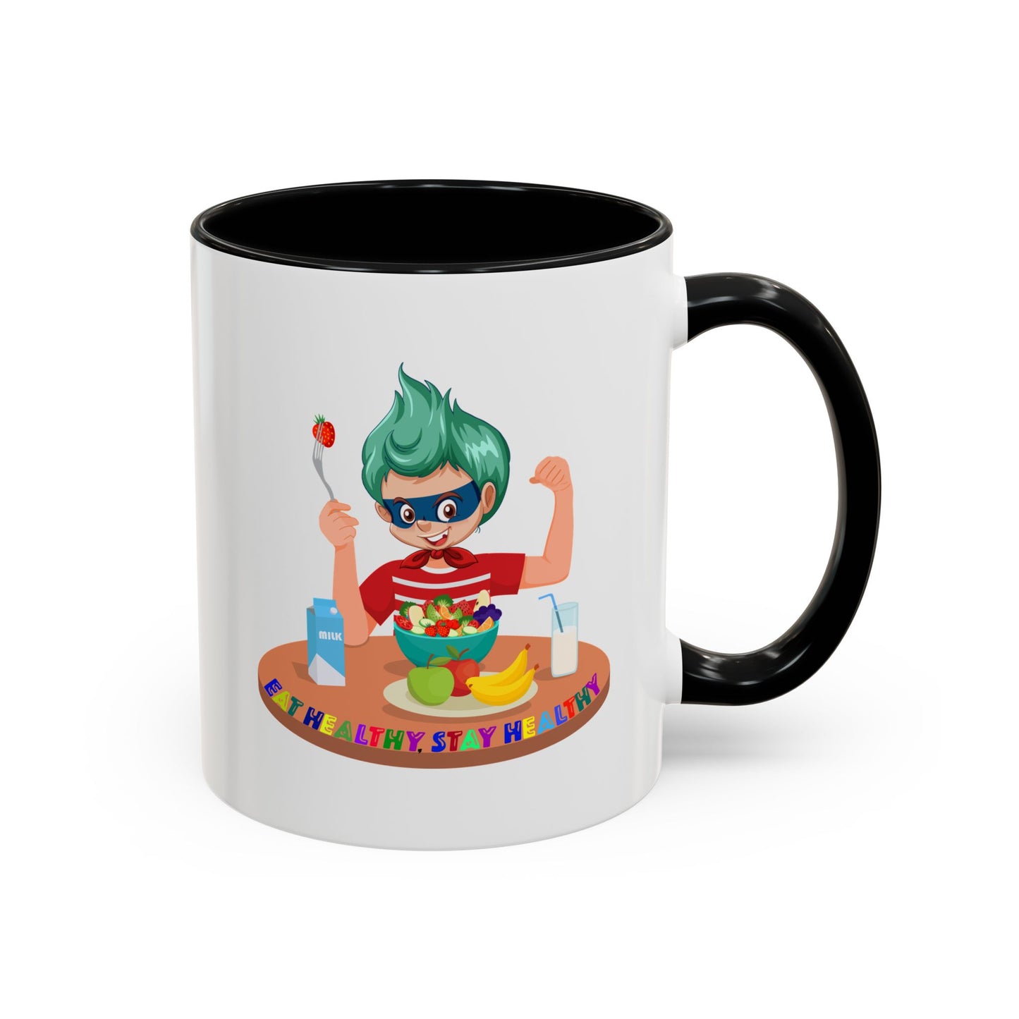 Accent Coffee Mug - super kiddo eating healthy food