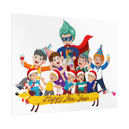 Rolled Posters - Happy new year with friends - [[{"value":"Wonderwear Kid"}]]