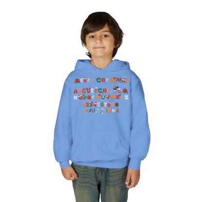 Youth Heavy Blend Hooded Sweatshirt - Christmas alphabet - [[{"value":"Wonderwear Kid"}]]