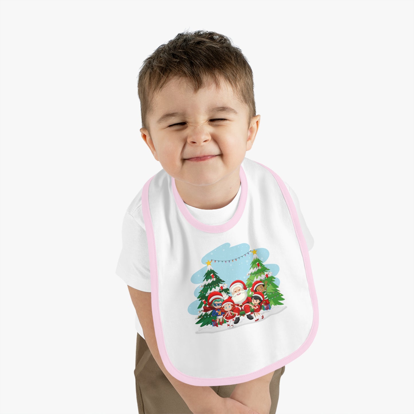 Baby Bib - Super kiddo with santa claus