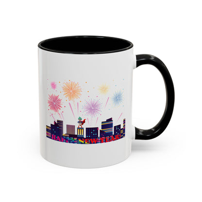 Accent Coffee Mug - Super kiddo with fireworks with text - [[{"value":"Wonderwear Kid"}]]