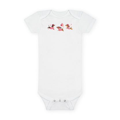 Infant Jersey One Piece - Valentines - Three Dachshund - [[{"value":"Wonderwear Kid"}]]