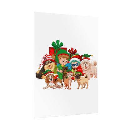 Rolled Posters - Christmas with super kiddo pet friends without text - [[{"value":"Wonderwear Kid"}]]