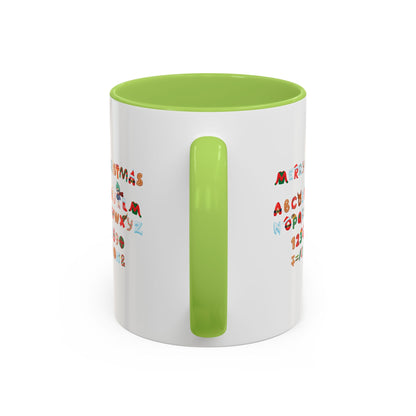 Accent Coffee Mug - Christmas alphabet - [[{"value":"Wonderwear Kid"}]]
