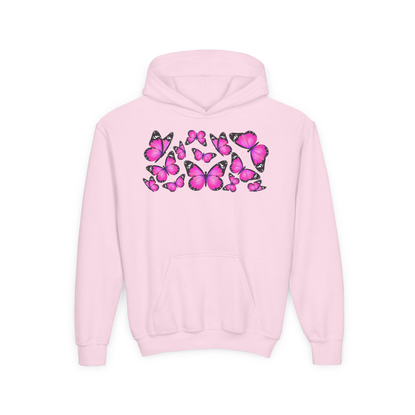 Youth Heavy Blend Hooded Sweatshirt -  Beautiful purple monarch