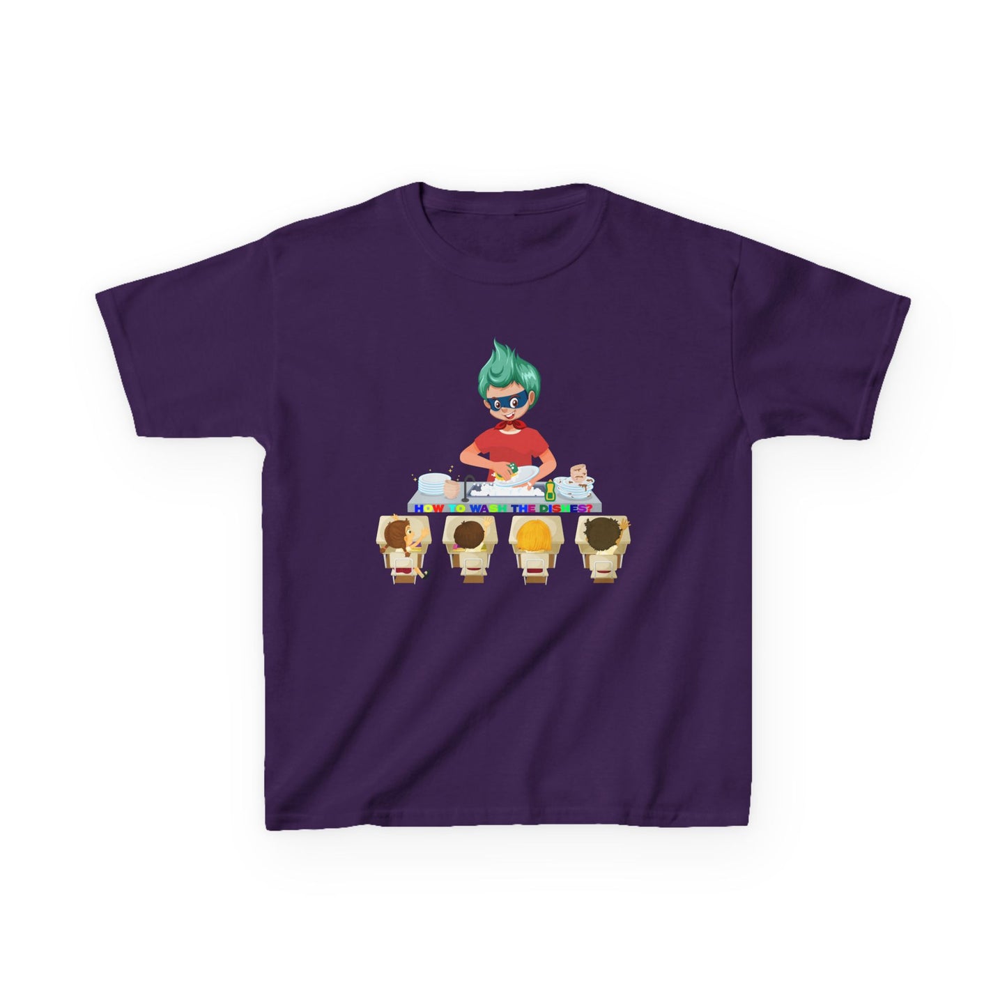 Kids Heavy Cotton™ Tee - Little kiddo teaching to wash dishes - [[{"value":"Wonderwear Kid"}]]