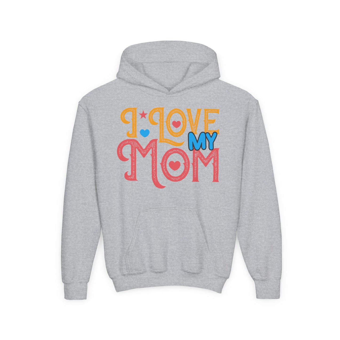 Youth Heavy Blend Hooded Sweatshirt -  I love my Mommy