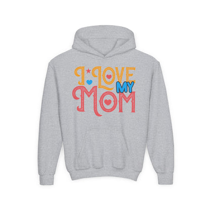 Youth Heavy Blend Hooded Sweatshirt -  I love my Mommy Printify