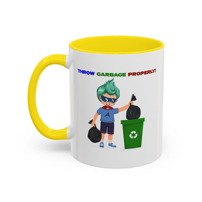 Accent Coffee Mug - Super kiddo taking trash out - [[{"value":"Wonderwear Kid"}]]