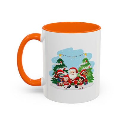 Accent Coffee Mug - Super kiddo with santa claus - [[{"value":"Wonderwear Kid"}]]