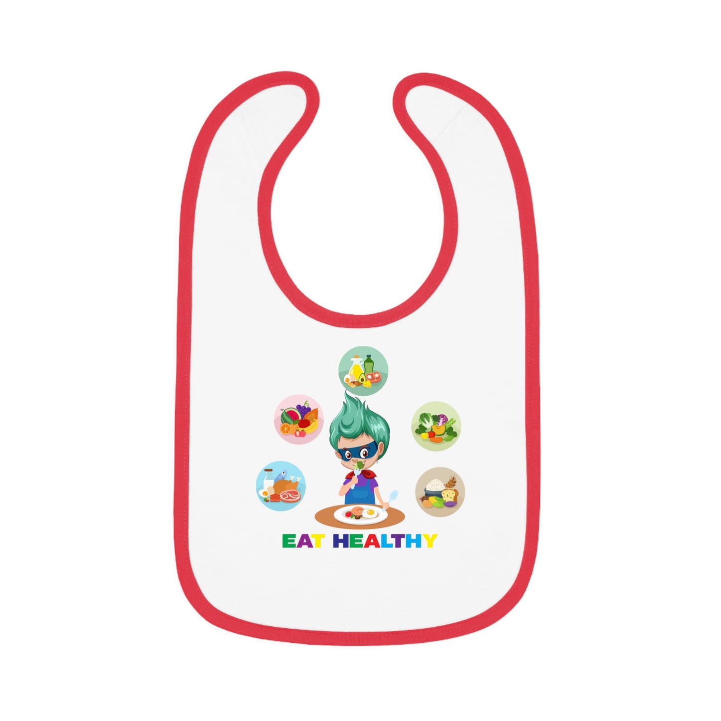 Baby Bib - Supper kiddo showing healthy food to eat