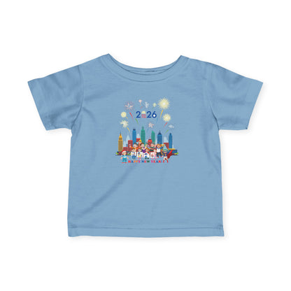 Infant Fine Jersey Tee - Happy new year with fireworks - [[{"value":"Wonderwear Kid"}]]