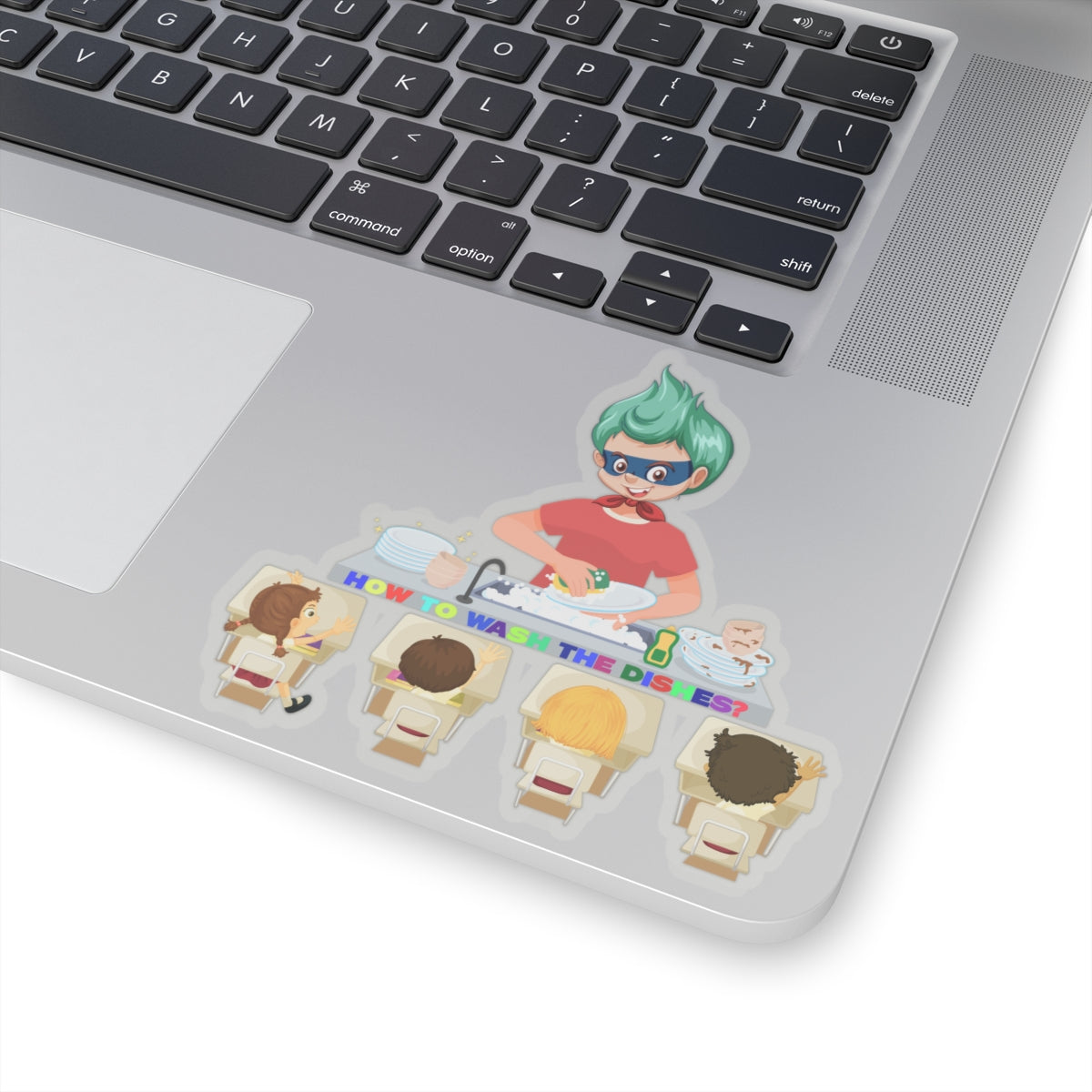 Kiss-Cut Stickers - Little kiddo teaching to wash dishes - [[{"value":"Wonderwear Kid"}]]