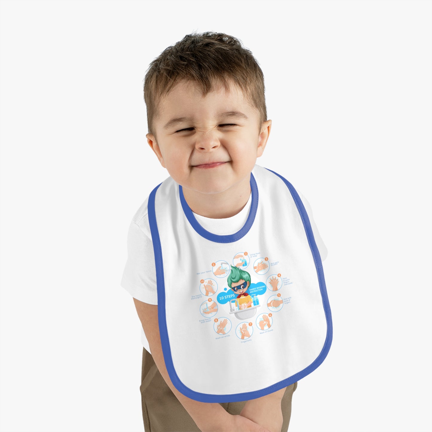 Baby Bib - Super kiddo hand washing steps