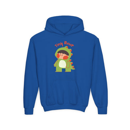 Youth Heavy Blend Hooded Sweatshirt - Tiny Raur, Cute Dino Printify