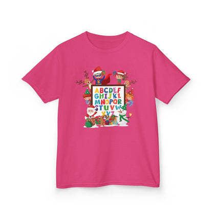 Kids Heavy Cotton™ Tee - Christmas alphabet with super kiddo - [[{"value":"Wonderwear Kid"}]]