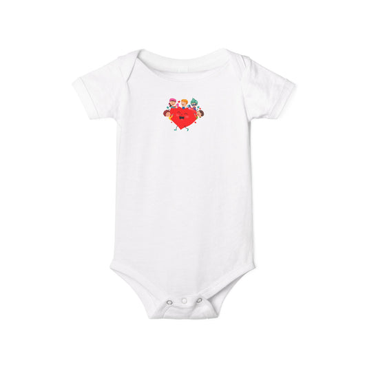 Infant Jersey One Piece - Valentines -  Super kiddo with friends - [[{"value":"Wonderwear Kid"}]]
