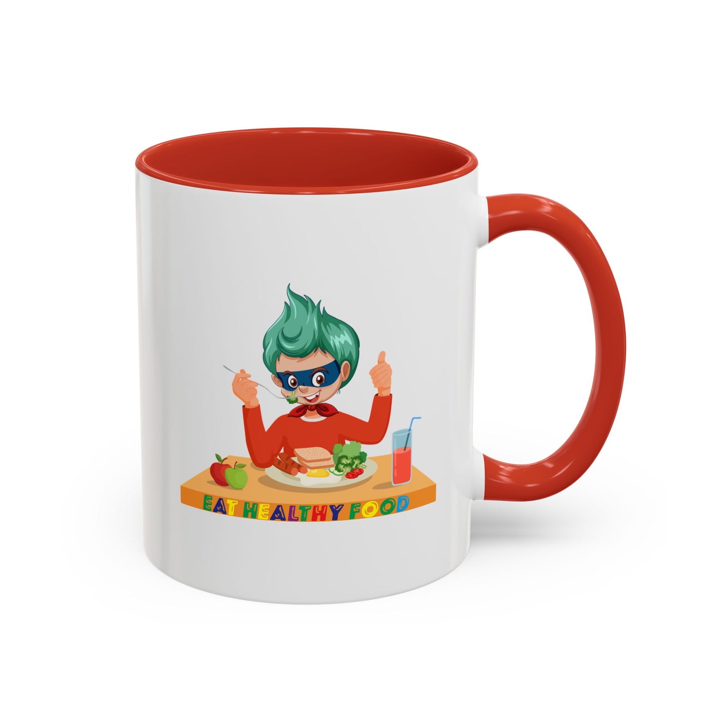 Accent Coffee Mug - Super kiddo eating healthy breafast