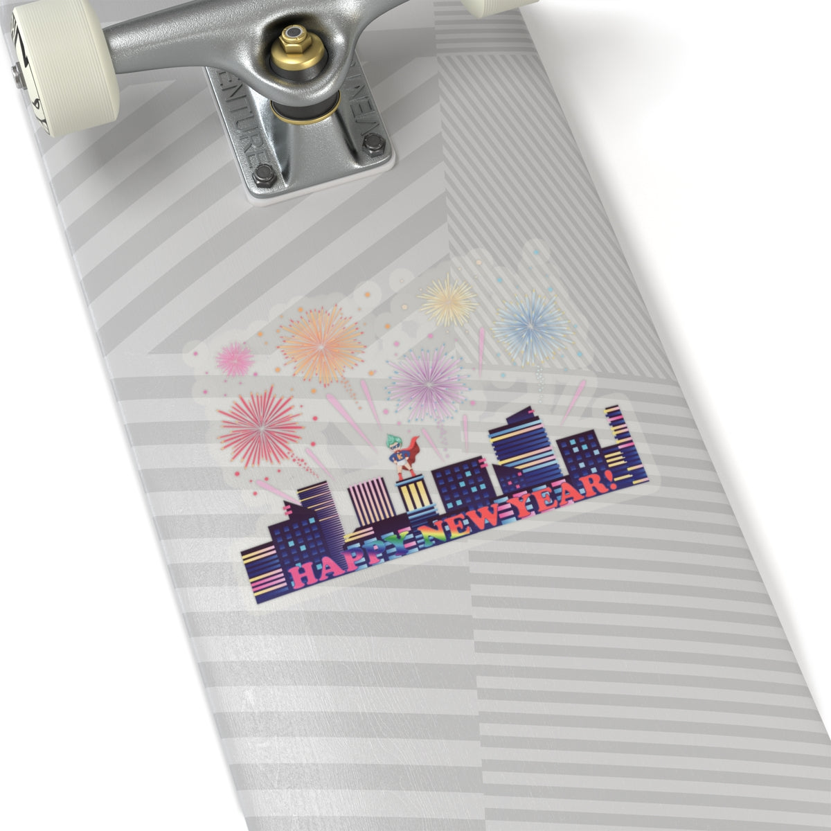 Kiss-Cut Stickers - Super kiddo with fireworks with text - [[{"value":"Wonderwear Kid"}]]