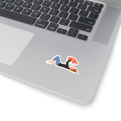 Kiss-Cut Stickers - Girl with her Dog Holding High Printify