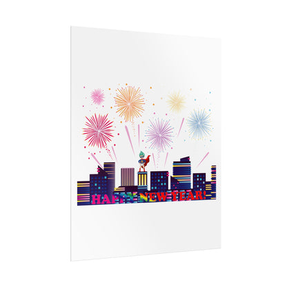 Rolled Posters - Super kiddo with fireworks with text - [[{"value":"Wonderwear Kid"}]]