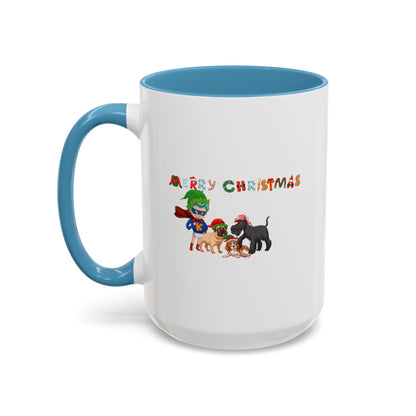 Accent Coffee Mug - Super kiddo woith pet friends - [[{"value":"Wonderwear Kid"}]]