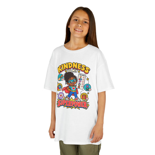Kids Heavy Cotton™ Tee - Kindness Is My Superpower