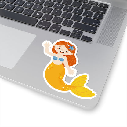 Kiss-Cut Stickers - mermaid yellow tail Printify