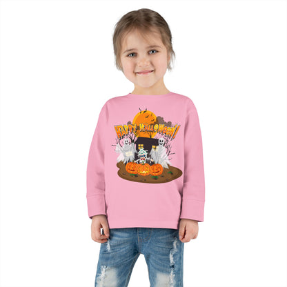 Toddler Long Sleeve Tee - Super kiddo with ghost - [[{"value":"Wonderwear Kid"}]]
