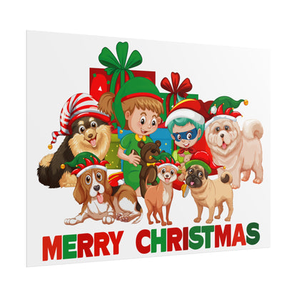 Rolled Posters - Christmas with super kiddo pet friends with text - [[{"value":"Wonderwear Kid"}]]