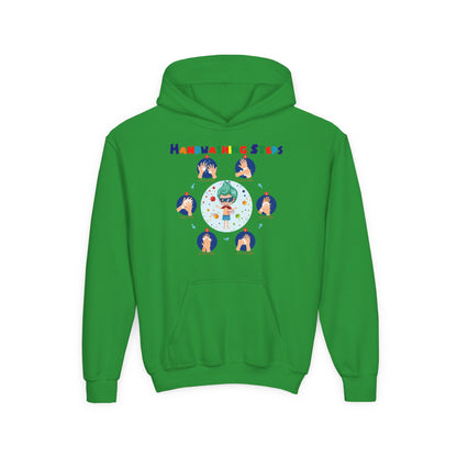 Youth Heavy Blend Hooded Sweatshirt - Super kiddo how to wash hand properly - [[{"value":"Wonderwear Kid"}]]