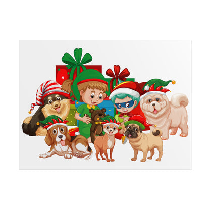 Rolled Posters - Christmas with super kiddo pet friends without text - [[{"value":"Wonderwear Kid"}]]
