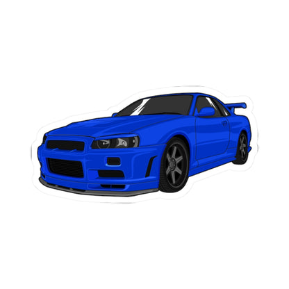 Kiss-Cut Stickers - Blue Sports Car Printify