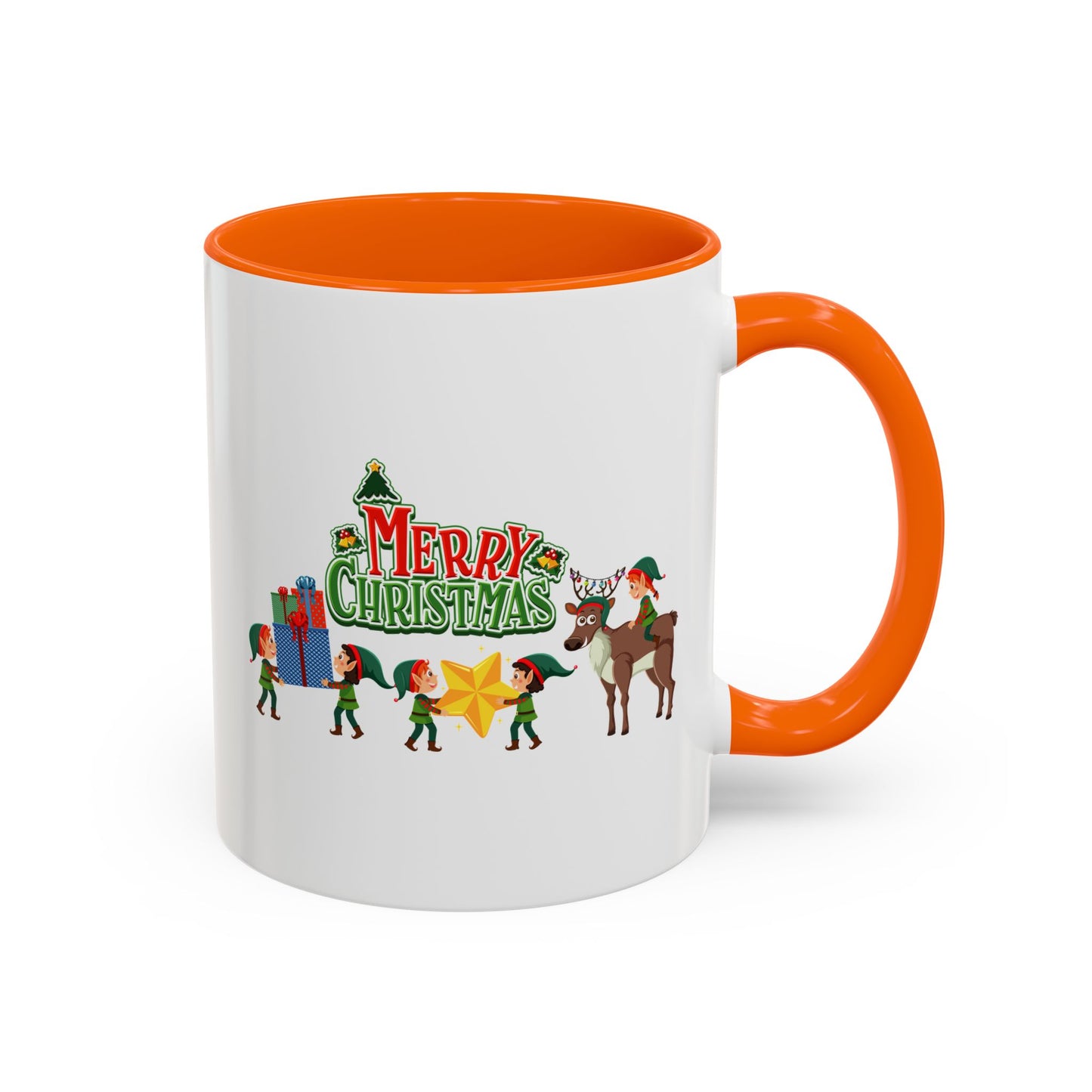 Accent Coffee Mug - Merry christmas and reindeer