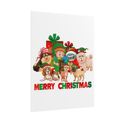 Rolled Posters - Christmas with super kiddo pet friends with text - [[{"value":"Wonderwear Kid"}]]