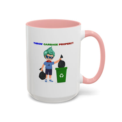Accent Coffee Mug - Super kiddo taking trash out - [[{"value":"Wonderwear Kid"}]]