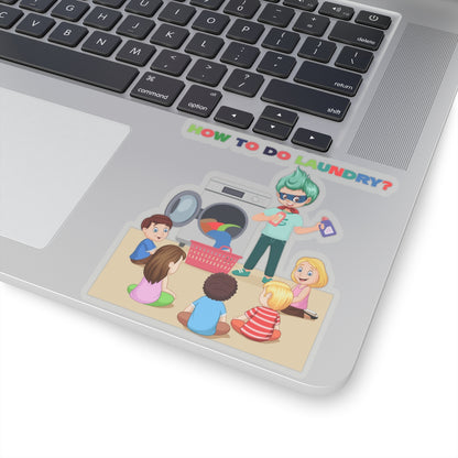 Kiss-Cut Stickers - super kiddo teaching laundry - [[{"value":"Wonderwear Kid"}]]