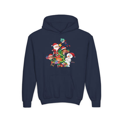 Youth Heavy Blend Hooded Sweatshirt - Super kiddo making christmas tree - [[{"value":"Wonderwear Kid"}]]