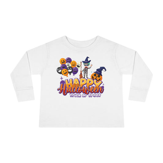 Toddler Long Sleeve Tee - Happy halloween trick or treat - [[{"value":"Wonderwear Kid"}]]